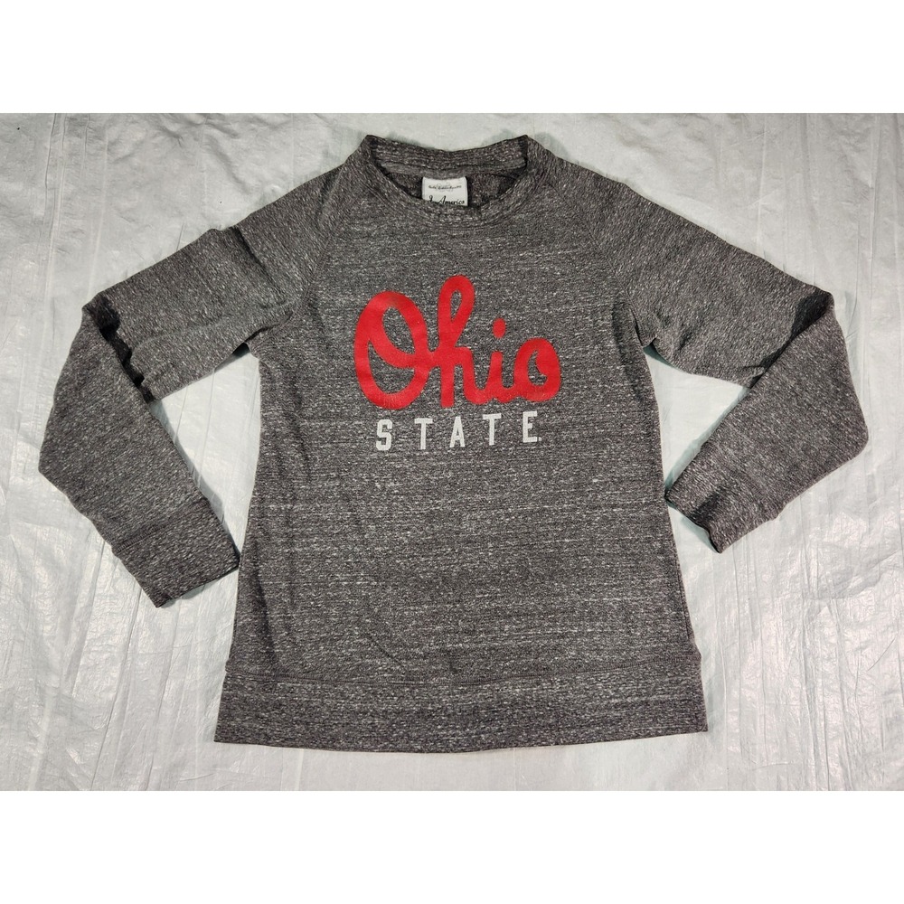 J America Small Women's Vintage Ohio State Sweatshirt Gray Y2K S Top Vtg Red